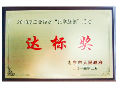 2013年度工業(yè)經(jīng)濟(jì)“比學(xué)趕創(chuàng)”活動(dòng)達(dá)標(biāo)獎(jiǎng)